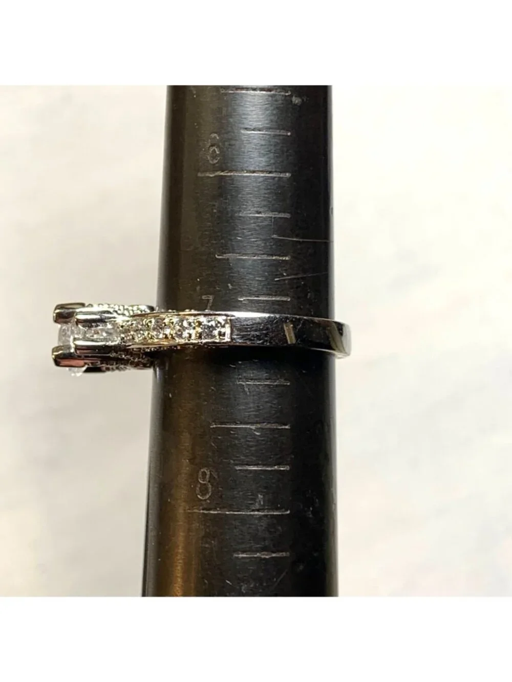 Promise Ring Cubic Zirconia 3 Stone Sterling Silver 925 Ring Size 7